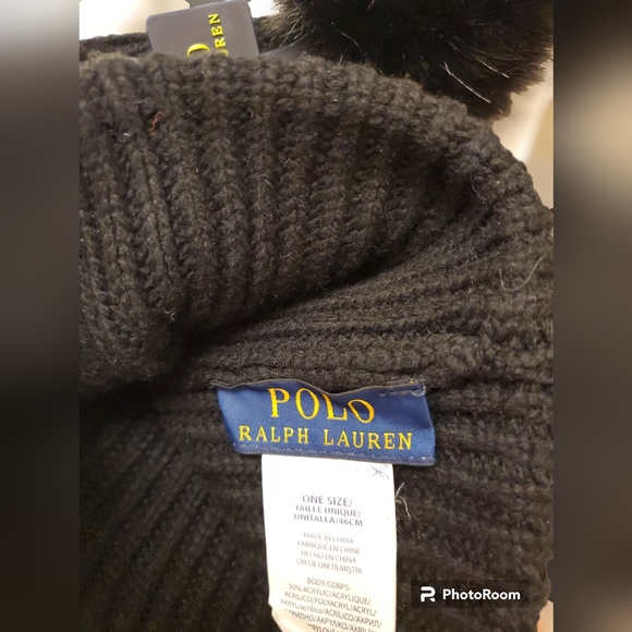 Polo Ralph Lauren Limited Edition Polo Bear Pom Hat/Black - Picture 6 of 8